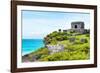 ¡Viva Mexico! Collection - Ancient Mayan Fortress in Riviera Maya - Tulum-Philippe Hugonnard-Framed Photographic Print