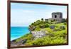 ¡Viva Mexico! Collection - Ancient Mayan Fortress in Riviera Maya - Tulum-Philippe Hugonnard-Framed Photographic Print