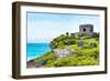 ¡Viva Mexico! Collection - Ancient Mayan Fortress in Riviera Maya - Tulum-Philippe Hugonnard-Framed Photographic Print