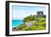 ¡Viva Mexico! Collection - Ancient Mayan Fortress in Riviera Maya - Tulum-Philippe Hugonnard-Framed Photographic Print