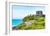 ¡Viva Mexico! Collection - Ancient Mayan Fortress in Riviera Maya - Tulum-Philippe Hugonnard-Framed Photographic Print