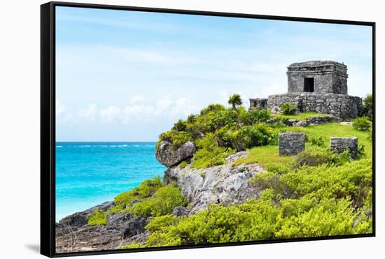 ¡Viva Mexico! Collection - Ancient Mayan Fortress in Riviera Maya - Tulum-Philippe Hugonnard-Framed Stretched Canvas