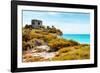 ¡Viva Mexico! Collection - Ancient Mayan Fortress in Riviera Maya with Fall Colors - Tulum-Philippe Hugonnard-Framed Photographic Print