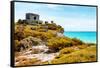 ¡Viva Mexico! Collection - Ancient Mayan Fortress in Riviera Maya with Fall Colors - Tulum-Philippe Hugonnard-Framed Stretched Canvas