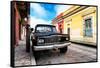 ¡Viva Mexico! Collection - Black Jeep and Colorful Street-Philippe Hugonnard-Framed Stretched Canvas