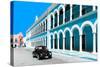 ?Viva Mexico! Collection - Black VW Beetle and Blue Architecture in Campeche-Philippe Hugonnard-Stretched Canvas