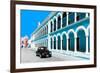 ?Viva Mexico! Collection - Black VW Beetle and Blue Architecture in Campeche-Philippe Hugonnard-Framed Photographic Print