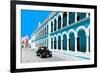 ?Viva Mexico! Collection - Black VW Beetle and Blue Architecture in Campeche-Philippe Hugonnard-Framed Photographic Print