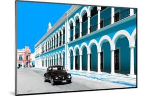 ?Viva Mexico! Collection - Black VW Beetle and Blue Architecture in Campeche-Philippe Hugonnard-Mounted Photographic Print