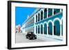 ?Viva Mexico! Collection - Black VW Beetle and Blue Architecture in Campeche-Philippe Hugonnard-Framed Photographic Print