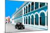 ?Viva Mexico! Collection - Black VW Beetle and Blue Architecture in Campeche-Philippe Hugonnard-Mounted Photographic Print