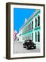 ¡Viva Mexico! Collection - Black VW Beetle and Coral Green Architecture - Campeche-Philippe Hugonnard-Framed Photographic Print