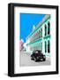 ¡Viva Mexico! Collection - Black VW Beetle and Coral Green Architecture - Campeche-Philippe Hugonnard-Framed Photographic Print