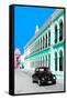 ¡Viva Mexico! Collection - Black VW Beetle and Coral Green Architecture - Campeche-Philippe Hugonnard-Framed Stretched Canvas