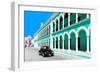 ¡Viva Mexico! Collection - Black VW Beetle and Coral Green Architecture in Campeche-Philippe Hugonnard-Framed Photographic Print