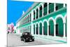 ¡Viva Mexico! Collection - Black VW Beetle and Coral Green Architecture in Campeche-Philippe Hugonnard-Mounted Photographic Print