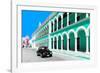 ¡Viva Mexico! Collection - Black VW Beetle and Coral Green Architecture in Campeche-Philippe Hugonnard-Framed Photographic Print