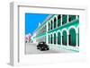 ¡Viva Mexico! Collection - Black VW Beetle and Coral Green Architecture in Campeche-Philippe Hugonnard-Framed Photographic Print