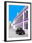 ¡Viva Mexico! Collection - Black VW Beetle and Mauve Architecture - Campeche-Philippe Hugonnard-Framed Photographic Print