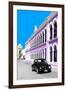 ¡Viva Mexico! Collection - Black VW Beetle and Mauve Architecture - Campeche-Philippe Hugonnard-Framed Photographic Print