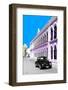 ¡Viva Mexico! Collection - Black VW Beetle and Mauve Architecture - Campeche-Philippe Hugonnard-Framed Photographic Print