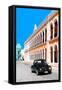 ¡Viva Mexico! Collection - Black VW Beetle and Orange Architecture - Campeche-Philippe Hugonnard-Framed Stretched Canvas