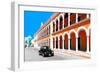 ¡Viva Mexico! Collection - Black VW Beetle and Orange Architecture in Campeche-Philippe Hugonnard-Framed Photographic Print