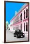 ¡Viva Mexico! Collection - Black VW Beetle and Pink Architecture - Campeche-Philippe Hugonnard-Framed Photographic Print