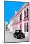 ¡Viva Mexico! Collection - Black VW Beetle and Pink Architecture - Campeche-Philippe Hugonnard-Mounted Photographic Print