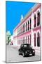 ¡Viva Mexico! Collection - Black VW Beetle and Pink Architecture - Campeche-Philippe Hugonnard-Mounted Photographic Print