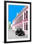 ¡Viva Mexico! Collection - Black VW Beetle and Pink Architecture - Campeche-Philippe Hugonnard-Framed Photographic Print