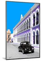 ¡Viva Mexico! Collection - Black VW Beetle and Purple Architecture - Campeche-Philippe Hugonnard-Mounted Photographic Print