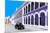 ¡Viva Mexico! Collection - Black VW Beetle and Purple Architecture in Campeche-Philippe Hugonnard-Mounted Photographic Print