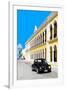 ¡Viva Mexico! Collection - Black VW Beetle and Yellow Architecture - Campeche-Philippe Hugonnard-Framed Photographic Print