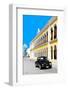 ¡Viva Mexico! Collection - Black VW Beetle and Yellow Architecture - Campeche-Philippe Hugonnard-Framed Photographic Print