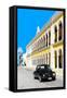¡Viva Mexico! Collection - Black VW Beetle and Yellow Architecture - Campeche-Philippe Hugonnard-Framed Stretched Canvas