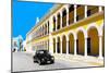 ¡Viva Mexico! Collection - Black VW Beetle and Yellow Architecture in Campeche-Philippe Hugonnard-Mounted Photographic Print