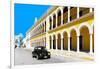 ¡Viva Mexico! Collection - Black VW Beetle and Yellow Architecture in Campeche-Philippe Hugonnard-Framed Photographic Print