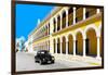 ¡Viva Mexico! Collection - Black VW Beetle and Yellow Architecture in Campeche-Philippe Hugonnard-Framed Photographic Print