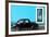 ¡Viva Mexico! Collection - Black VW Beetle Car with Blue Street Wall-Philippe Hugonnard-Framed Photographic Print