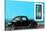 ¡Viva Mexico! Collection - Black VW Beetle Car with Blue Street Wall-Philippe Hugonnard-Stretched Canvas