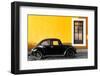 ¡Viva Mexico! Collection - Black VW Beetle Car with Gold Street Wall-Philippe Hugonnard-Framed Photographic Print