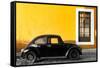 ¡Viva Mexico! Collection - Black VW Beetle Car with Gold Street Wall-Philippe Hugonnard-Framed Stretched Canvas