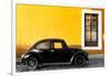 ¡Viva Mexico! Collection - Black VW Beetle Car with Gold Street Wall-Philippe Hugonnard-Framed Photographic Print