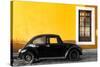 ¡Viva Mexico! Collection - Black VW Beetle Car with Gold Street Wall-Philippe Hugonnard-Stretched Canvas