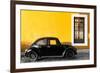 ¡Viva Mexico! Collection - Black VW Beetle Car with Gold Street Wall-Philippe Hugonnard-Framed Photographic Print