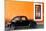 ¡Viva Mexico! Collection - Black VW Beetle Car with Orange Street Wall-Philippe Hugonnard-Mounted Photographic Print