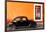 ¡Viva Mexico! Collection - Black VW Beetle Car with Orange Street Wall-Philippe Hugonnard-Framed Photographic Print