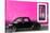 ¡Viva Mexico! Collection - Black VW Beetle Car with Pink Street Wall-Philippe Hugonnard-Stretched Canvas
