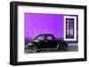 ¡Viva Mexico! Collection - Black VW Beetle Car with Purple Street Wall-Philippe Hugonnard-Framed Photographic Print